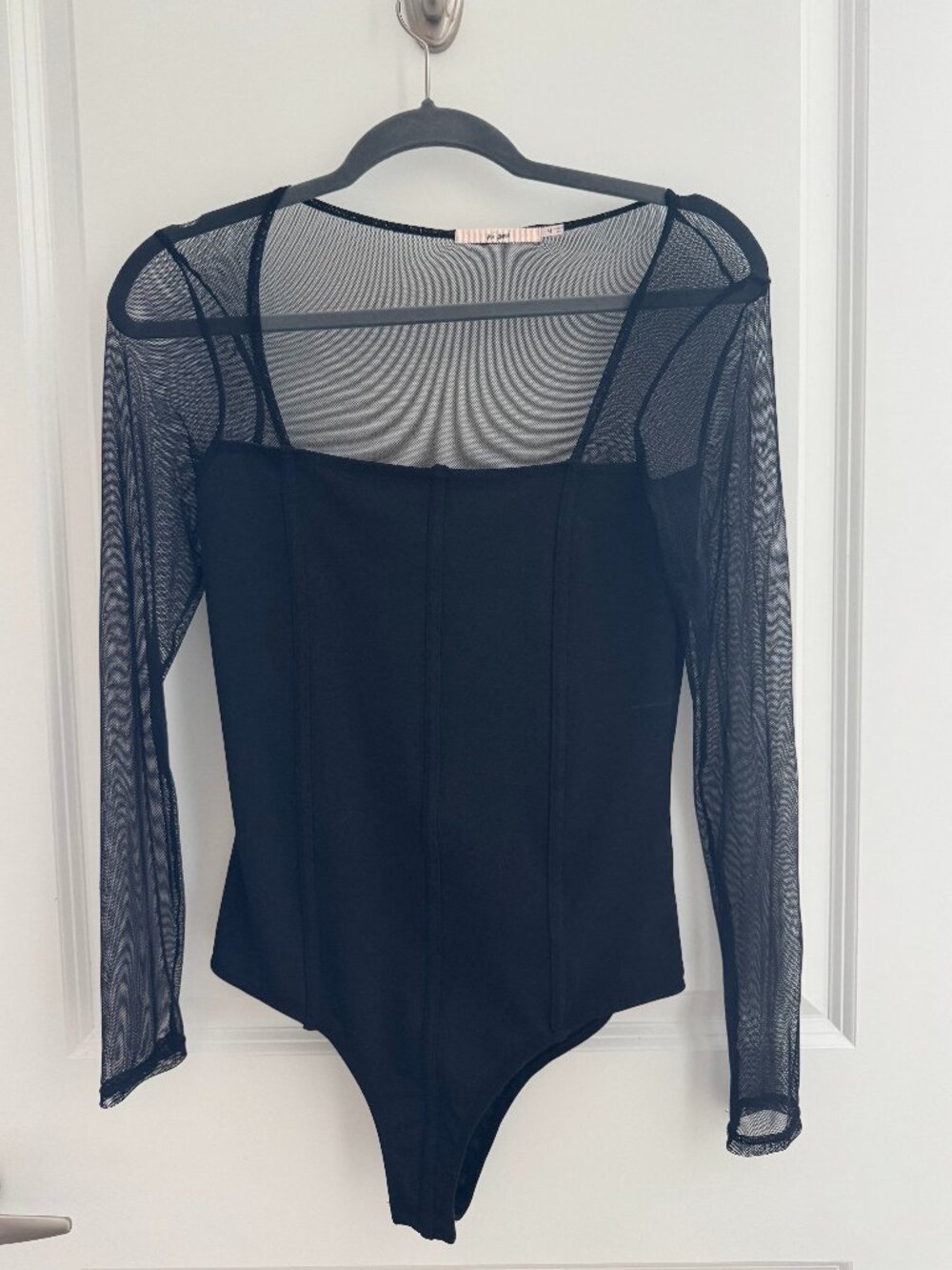 Mi Ami Black Mesh Corset Bustier Bodysuit